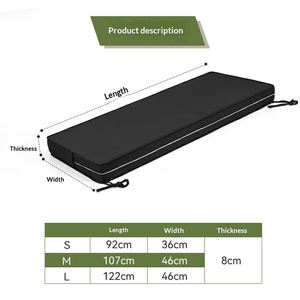 Verstelbare Bandjes Stropdassen Schommel Gewatteerde Duurzame Veranda Tuinmeubelbank Waterdicht Indoor <span class=keywords><strong>Outdoor</strong></span> Bankkussen - Product Image 3