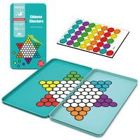 TOMMABO Dollartoys Dollar Item Store Promotion Jouets Échecs Tin Box Portable Ludo Jeu Mini Voyage Dames Jouet 2 Joueurs Jeux