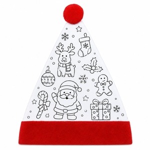 Chapeau de <span class=keywords><strong>Noël</strong></span> à personnaliser pour enfants Pafu, à colorier soi-même, avec logo personnalisé, en tissu non tissé, pour fête de <span class=keywords><strong>Noël</strong></span>, chapeau artisanal - Product Image 2