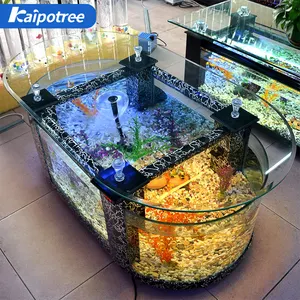 Aquário ecológico ultra branco vidro tanque de peixes aquaphonics peixe tanque cilindro De Vidro Mesa De Café Fish Tank Para Sala