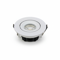 Downlight LED COB réglable ignifuge avec bords interchangeables, en aluminium moderne, IP44, pour usage hôtelier MDL0810A