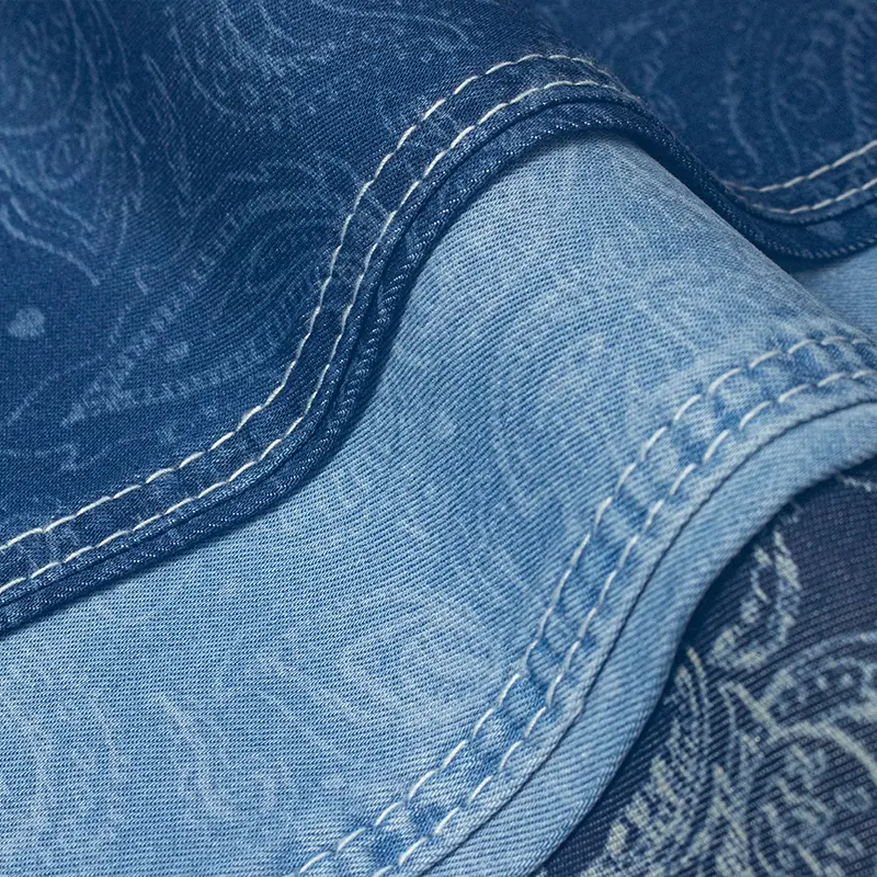 Tissu tissé teint en fil de coton 100 Tissu extensible en denim Tissu denim au crochet