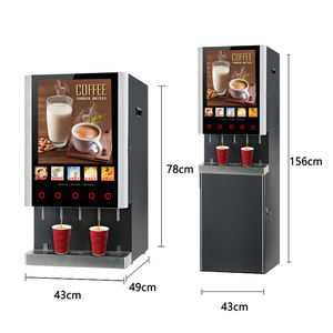 Machine à café et thé au lait chauds E-50S 5 Falvours, boîte publicitaire à lumière LED, machine à café instantanée commerciale - Product Image 3