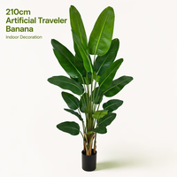 Réaliste 210cm Artificielle Voyageur Banane Faux Bonsaï Arbre Artificiel pour Maison Bureau Décoration Intérieure