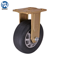 Roue pivotante rigide robuste de 5 pouces, capacité de 280 kg, noyau en aluminium, pneu en caoutchouc, support zingué pour équipement industriel