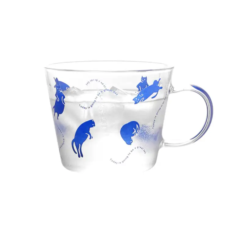 गर्म बेच विश्वविद्यालय क्लेन नीले सिमंस बिल्ली मग उच्च borosilicate ग्लास कप