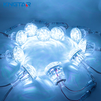 Luces Puntuales Direccionables de Alta Luminosidad de 57 mm y 18 LED, IP67, RGB, DC24V, Controladas por WiFi, de Doble Cara, para Atracciones de Parques de Diversiones