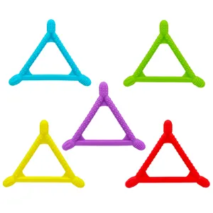 Новый детский жевательный треугольник, жевательные кирпичи, силиконовое Сенсорное жевательное ожерелье для детей, устройство для моторики полости рта с аутизмом