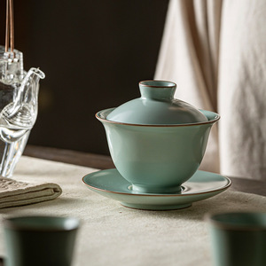 Ru Ware Three Piece Gaiwan Porcelain Lidded <b>Tea</b> Bowl For Kung Fu <b>Tea</b> <b>Set</b> - Product Image 4