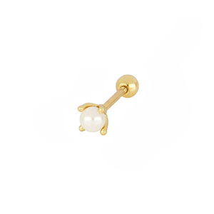 ROXI 2021 Custom Simplicity Single S925 Sterling Silver INS Simple Four-claw <b>Pearl</b> Pierced <b>Earrings</b> - Product Image 1