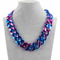 Collier à chaîne en plastique dégradé CCB simple, nouveau et très vendu, style hip-hop punk, boîte de nuit, bijoux disco