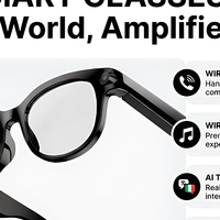 Lunettes intelligentes IA avec caméra 1080P, traduction en temps réel, appels, enregistrement vidéo HD, audio mains libres