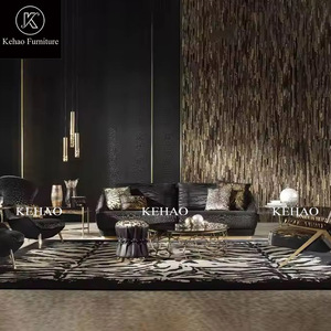 Conjunto <span class=keywords><strong>de</strong></span> sofá único italiano para Villa <span class=keywords><strong>de</strong></span> lujo negro y dorado, muebles <span class=keywords><strong>de</strong></span> cuero <span class=keywords><strong>de</strong></span> lujo para el hogar, sofá <span class=keywords><strong>de</strong></span> forma más única a la <span class=keywords><strong>venta</strong></span> - Product Image 6