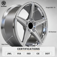 Rines Cromados Cóncavos de 5 Radios DW de 17, 18, 19 y 20 Pulgadas, Plateados, Hechos a Medida, para Toyota 350Z 370Z Nissan