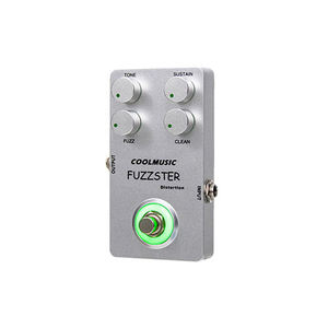 Pedal de guitarra analógico de 9V CC con efecto Fuzz Distortion, True Bypass, de aluminio, con luz LED, tamaño mini, controles de tono/sustain/rotación para guitarra - Product Image 2