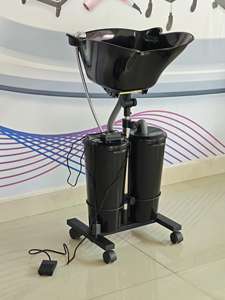 Lavabo Portátil de Plástico para Lavado de Cabello con Cubeta y Bomba, Mueble de Salón para Uso en Barberías - Product Image 5