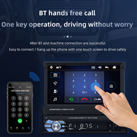Reproductor MP5 para Auto de 7 Pulgadas con Pantalla Abatible Manual, Mirror Link, Radio FM, USB, TF, Llamadas Manos Libres, Entrada para Cámara de Reversa, Sistema Wince, Estéreo