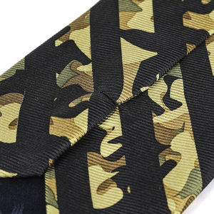 Изготовленный на заказ высококачественный галстук с вашим собственным логотипом 100% шелковый галстук с логотипом ручной печатью Камуфляжный галстук в полоску роскошный галстук - Product Image 4