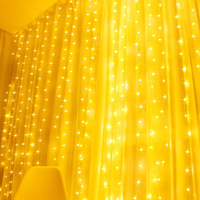 Guirlande lumineuse de rideau de fenêtre LED blanc chaud 200 36 couches lumineuses décorations de mariage extérieur de jardin décor de Noël 60