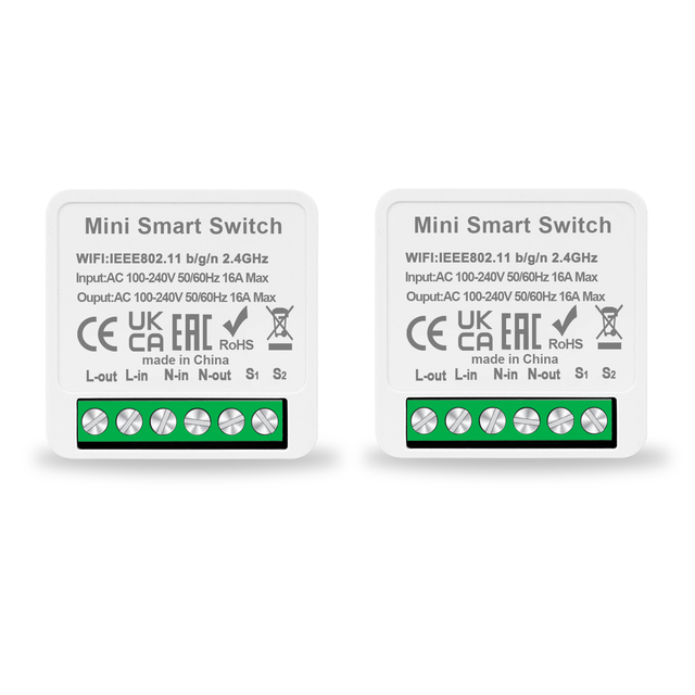 Bingoelec Tuya WiFi Smart Light Switch Module Alexa Google Wireless Switches 1/2 Gang DIY Smart Breaker Relay