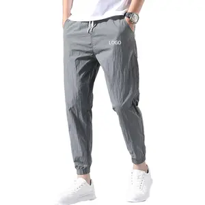 Manufacturer Custom Logo Men's Casual Fashion Simple Nine-point Pants Loose Sweatpants Ultra-thin Summer Sport Pant For Men