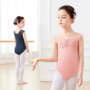 Justaucorps de ballet pour filles, costumes de danse, justaucorps de gymnastique sans manches en maille extensible pour enfants, <span class=keywords><strong>flocage</strong></span> - Product Image 2