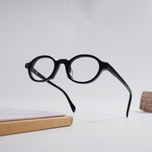 Monturas Ópticas Redondas Retro de Acetato, Estilo Boston Vintage, Personalizables con Lentes Graduadas, Monturas de Gafas para Hombre y Mujer - Product Image 4