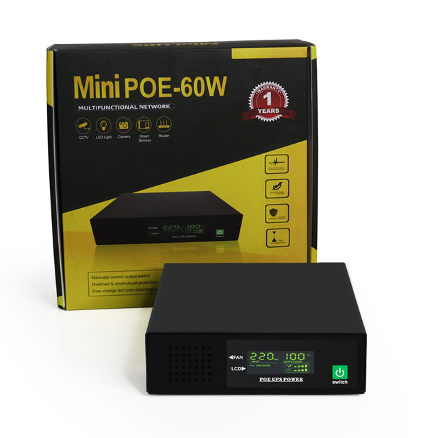 SKE Factory Mini DC UPS Dc 9v 12v Poe 15v 24v Output with LCD Screen Mini Uninterruptible Power Supply Featuring Lithium Battery