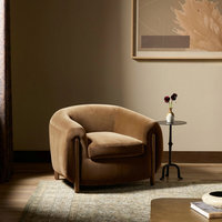 Fauteuil Club Incurvé en Velours Marron Foncé de Luxe Italien Moderne pour Salon de Designer et Projet de Villa de Prestige