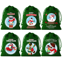 Sac en velours de Noël 10x12cm, logo personnalisable, sac en velours doux, pochette cadeau pour les fêtes, à utiliser pour la décoration de Noël, l'emballage de bonbons