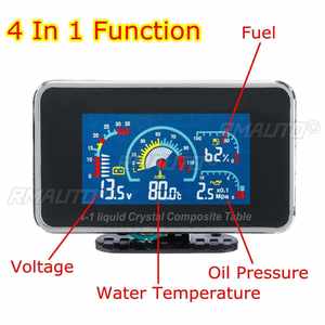 Medidor Digital LCD 4 en 1 para Auto de 12v/24v, Voltímetro, Presión de Aceite, Combustible, Temperatura del Agua, Sensor de Presión de Aceite de 1/8 NPT - Product Image 4