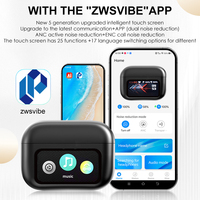 ANC Pro LCD Touch Control Wireless Earbuds Hybrid Noise Cancelling, Bluetooth 5.4, IP4 Tahan Air untuk Olahraga dan Gaming