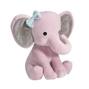 Peluche éléphant <span class=keywords><strong>rose</strong></span> <span class=keywords><strong>et</strong></span> <span class=keywords><strong>gris</strong></span> créative, grandes oreilles, en tissu polyester sublimé, rembourrage en coton PP, brodée, pour anniversaire - Product Image 4