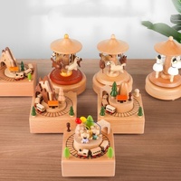Offre Spéciale – Boîte à Musique en Bois de Qualité Export, Créative, Huit Sons, Carrousel Fille Dansante, Décoration Artisanale pour la Maison, à Remonter