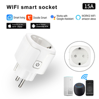 Enchufe Inteligente Mini de 15A Personalizado, Enchufe WiFi Estándar Europeo, Compatible con Alexa y Google Assistant, Enchufe para India/Reino Unido, 1 Año de Garantía