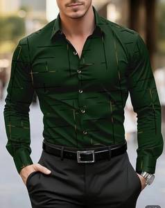Camisa <span class=keywords><strong>de</strong></span> <span class=keywords><strong>Trabajo</strong></span> <span class=keywords><strong>de</strong></span> Verano para Hombre, <span class=keywords><strong>Manga</strong></span> <span class=keywords><strong>Larga</strong></span>, Cierre <span class=keywords><strong>de</strong></span> Botón, Tejido <span class=keywords><strong>con</strong></span> Estampado Digital - Product Image 1