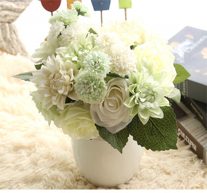 DE BODA hecho <span class=keywords><strong>a</strong></span> mano decoración del hogar verde de alta calidad novias ramo de flores - Product Image 3