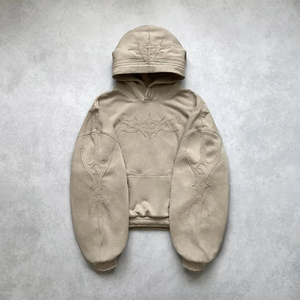 OEM Custom High Quality 100% Cotton Terry Waterproof Winter Men's <strong>Oversized</strong> Acid Wash Ripped Raw Hem <strong>Long</strong> Sweatshirts <strong>Hoodies</strong> - Product Image 4