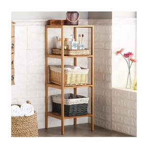 4-Tier Bamboo Lacquer Finish Free-Standing Shelving <strong>Storage</strong> <strong>Unit</strong> <strong>for</strong> <strong>Kitchen</strong> Bathroom Living Room-Eco-Friendly Durable Shelves - Product Image 3