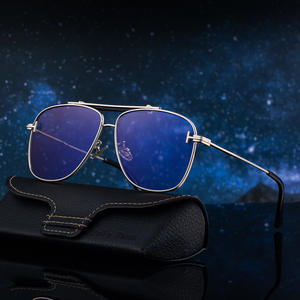 Lunettes de soleil aviateur pour hommes, protection UV400, monture PC, verres noirs, style pilote, utilisation en extérieur - Product Image 4