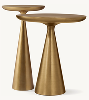 Vente flash - Table d'appoint ronde en métal de style américain moderne et luxueuse