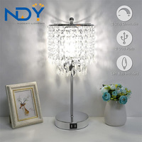 Lampe de table simple en cristal de lumière moderne lampes de nuit luxe américain créatif chaud romantique chambre lampe de chevet