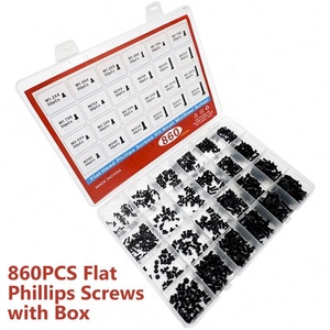 ชุดสกรูคอมพิวเตอร์ขนาดเล็ก 860 ชิ้น/1 ชุด สีดำ สกรูขนาดจิ๋วสำหรับแว่นตา M1.2 M1.4 M1.7 M2 M2.5 M3 สำหรับพีซีและแล็ปท็อป SSD ฮาร์ดไดรฟ์ - Product Image 5