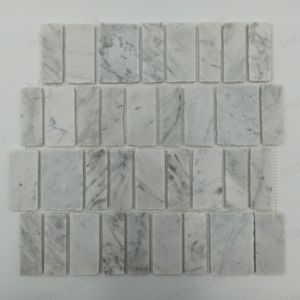 UnionStone Hot <b>Sale</b> Carrara White Marble Square Natural Split Edge Mosaic Tile <b>for</b> Bathroom Tiles Polished Backsplash - Product Image 4