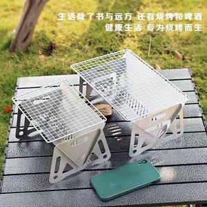 Barbecue pliant en acier inoxydable, gril extérieur, mini poêle à bois, réchaud portable au charbon de bois pour le camping - Product Image 1