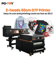 PO-TRY Printer DTF Otomatis Penuh Format Besar 60 cm, Mesin Press Panas Inkjet untuk Kertas Vinyl, Film PET, dan Transfer Printing Kaos