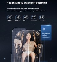 C122 eléctrico AI comando de voz 4D gravedad cero SL Yamaguchi silla de masaje almohadilla de calefacción controlador LCD plegable portátil cuerpo completo