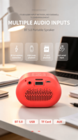 Nouveau 2026 B62 Mini Haut-parleur sans fil compact en plastique, idéal pour cadeau, avec fonction TWS, Bluetooth 5.0, basses puissantes, microphone intégré, prise en charge TF, sortie 3W, application et entrée auxiliaire