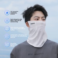 Mascarilla Facial WRELS con Logotipo Personalizado, Mascarilla Facial de Seda de Hielo con Orejeras, Protección UV, Transpirable, para Golf, Ciclismo y Deportes, Protector Solar