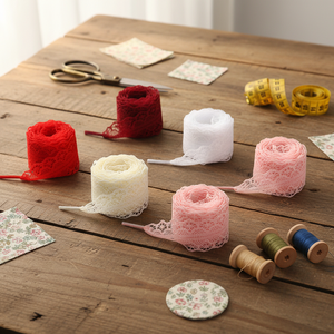 WEGOODZF dekorasi sepatu untuk wanita, Sneakers renda datar besar lebar 3CM, dekorasi sepatu balet poliester - Product Image 2